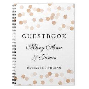 Wedding Guestbook Faux Copper Foil Glitter Lights Notebook