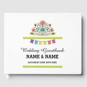 Wedding GuestBook Fiesta Mexico Floral Rustic
