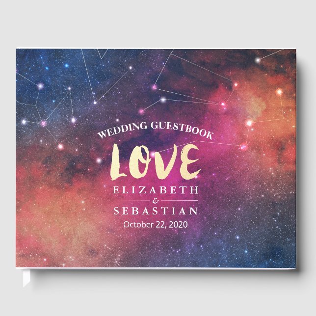 Wedding Guestbook Galaxy Star Nebula Constellation (Front)