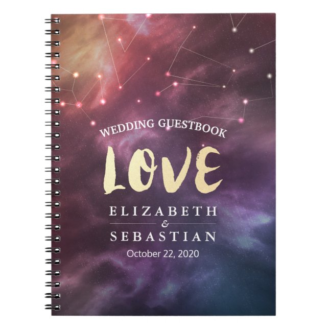 Wedding Guestbook Galaxy Star Nebula Constellation Notebook (Front)