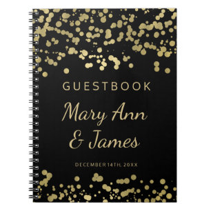 Wedding Guestbook Gold Foil Confetti Notebook