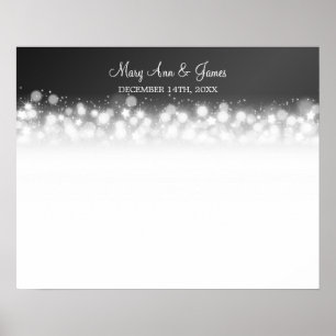 Wedding Guestbook  Magic Sparkle Black