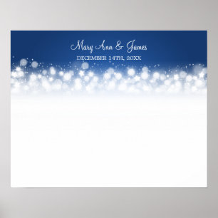 Wedding Guestbook  Magic Sparkle Blue