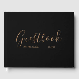 Wedding Guestbook Modern Classic Gold Chic