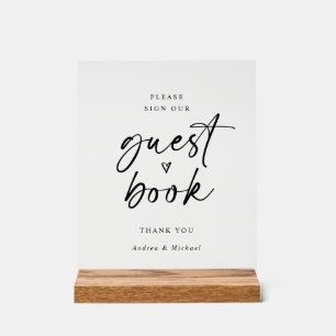 Wedding Guestbook Modern Minimalist Handwriting Acrylic Sign