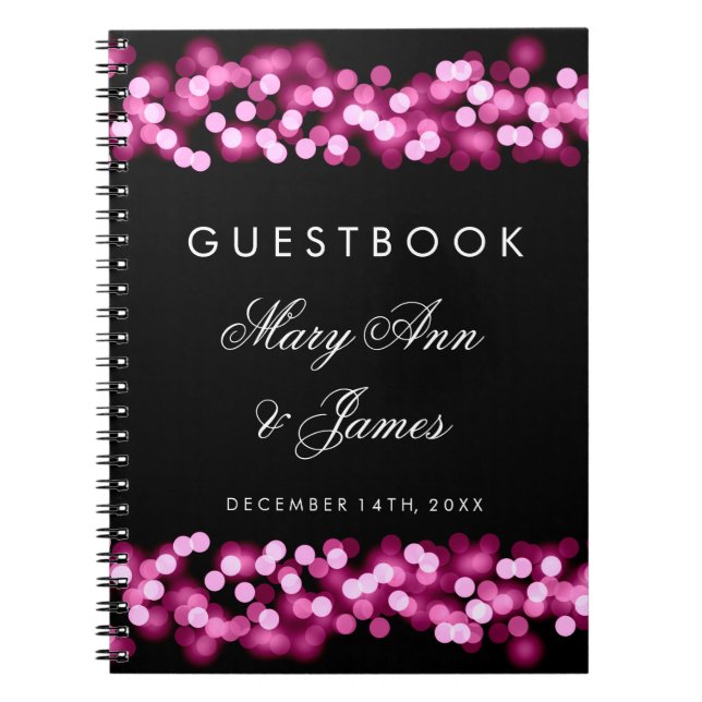 Wedding Guestbook Pink Hollywood Glam Notebook (Front)