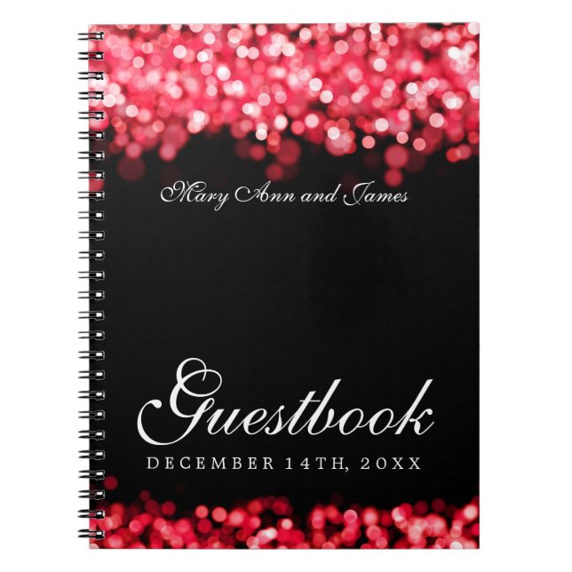 Wedding Guestbook Red Lights Notebook (Front)