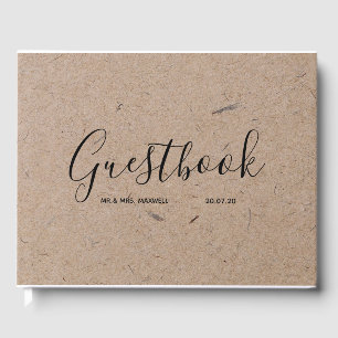 Wedding Guestbook   Rustic Kraft Paper Chic