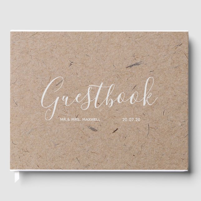 Wedding Guestbook | Rustic Kraft Paper Chic (Front)