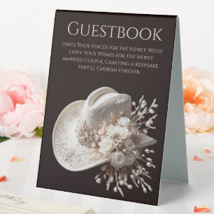 Wedding Guestbook Sign-Cowgirl Hat with Flowers