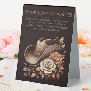 Wedding Guestbook Sign-Cowgirl Hat with Flowers