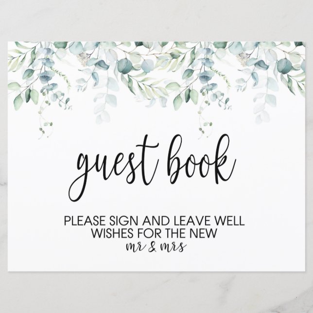 Wedding Guestbook Sign - Eucalyptus Wedding (Front)