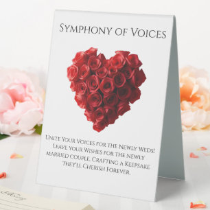 Wedding Guestbook Sign-Heart Shaped Red Roses-