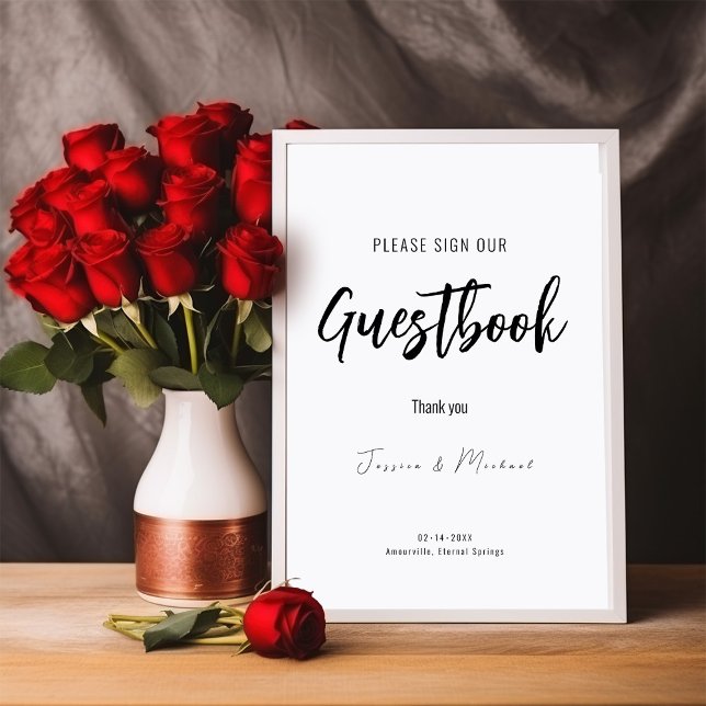 Wedding guestbook sign Minimalist Elegant (Wedding guestbook Minimalist Elegant)