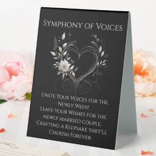 Wedding Guestbook Sign-Modern Flowers with a Heart