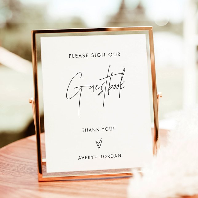Wedding Guestbook Sign | Modern Minimalist Sign (Creator Uploaded)