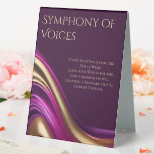 Wedding Guestbook Sign-Purple Fuchsia and Gold-
