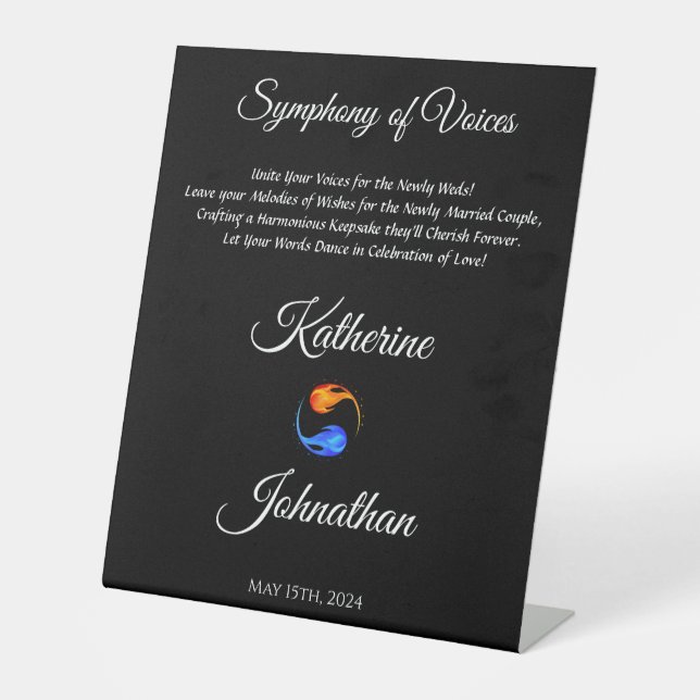 Wedding Guestbook Sign-Symphony of Voices- Pedestal Sign (Front)