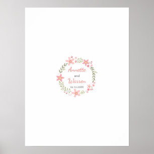 Wedding Guestbook Signature Board - Flower Wreath
