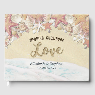 Wedding Guestbook Summer Beach Starfish Sea shells