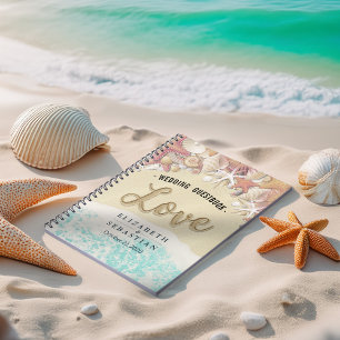 Wedding Guestbook Summer Beach Starfish Sea shells Notebook