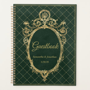 Wedding Guestbook Vintage Book Ornate Gold Planner