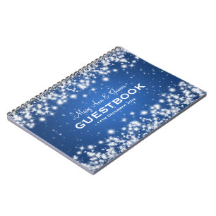 Wedding Guestbook Winter Sparkle Blue Notebook