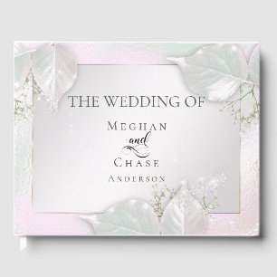 Wedding Guestbook Wispy Pink Shimmer