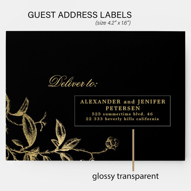 Wedding guests 24 custom black address labels  (Creator Uploaded)