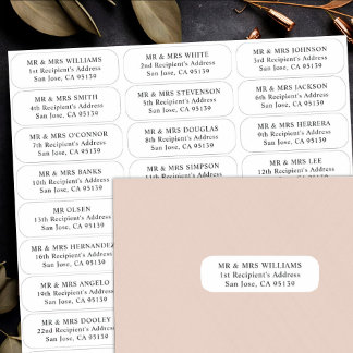 Wedding guests address labels 27 recipients names