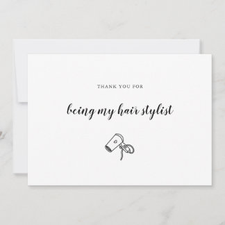 Wedding Hair Stylist Make-up Thank You Card