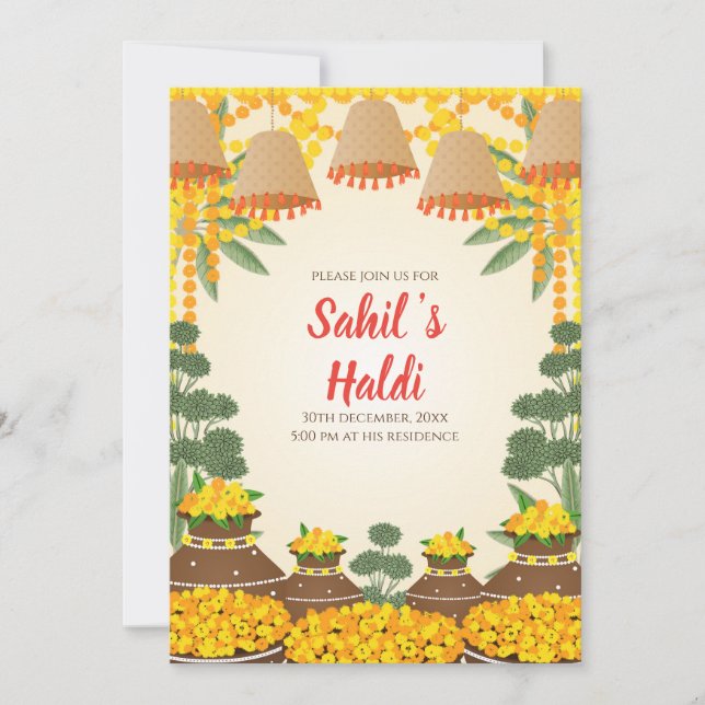 Wedding Haldi invitations & Groom Haldi invites (Front)