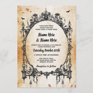 Wedding Halloween Gothic Frame Vintage Invite