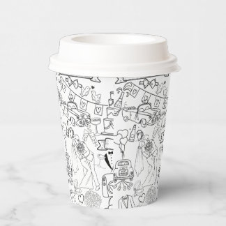 Wedding Hand Drawn Design Coffee Cups