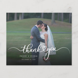 Wedding Handwritten Photo Thank You Card