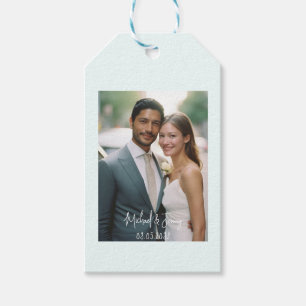 Wedding Handwritten Thank you 1 Photo Gift Tags