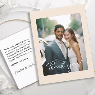 Wedding Handwritten Thank you 1 Photo Postcard
