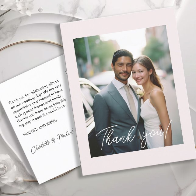 Wedding Handwritten Thank you 1 Photo Postcard (Creator Uploaded)