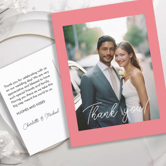 Wedding Handwritten Thank you 1 Photo Postcard (Creator Uploaded)
