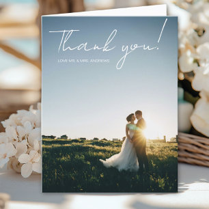 Wedding Handwritten Thank you 3 Photos Card