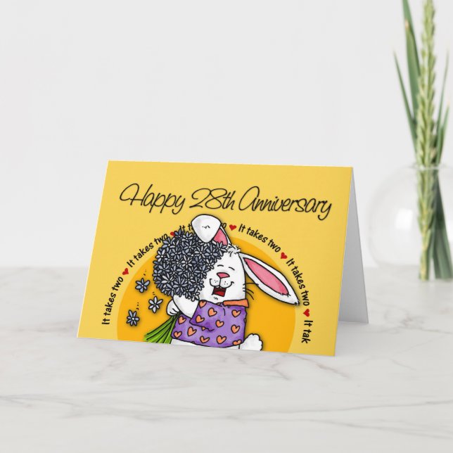 Wedding - Happy 28th Anniversary Card (Front)
