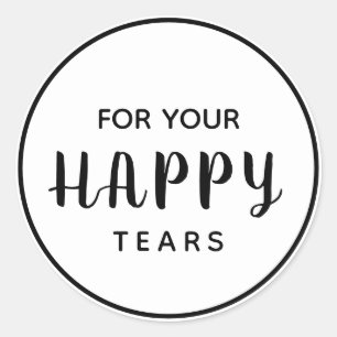 Wedding Happy Tears   Tissue Box Classic Round Sticker