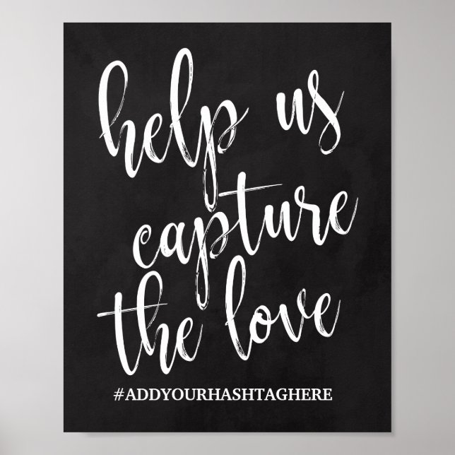 Wedding Hashtag Chalkboard 8x10 Sign (Front)