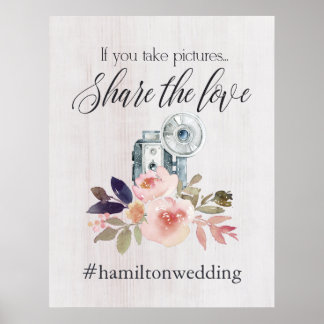 Wedding hashtag instagram sign
