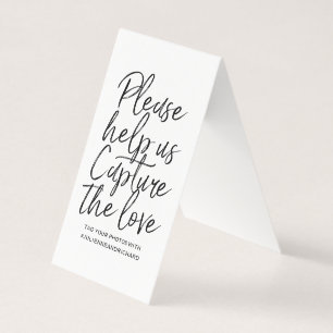Wedding Hashtag Sign - Black and White Lettered