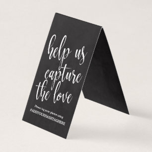 Wedding Hashtag Sign Chic Calligraphy Chalkboard