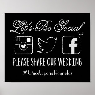 Wedding Hashtag Sign (Choose your colour)