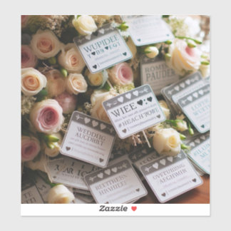 Wedding hashtag stickers to encourage guests 