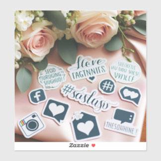 Wedding hashtag stickers to encourage guests
