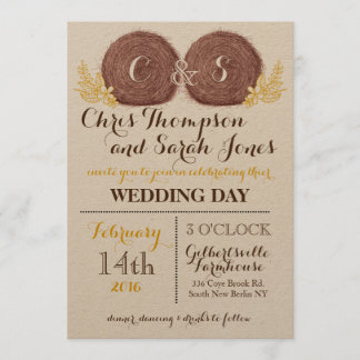 Wedding Hay Bales WEDDING INVITATION